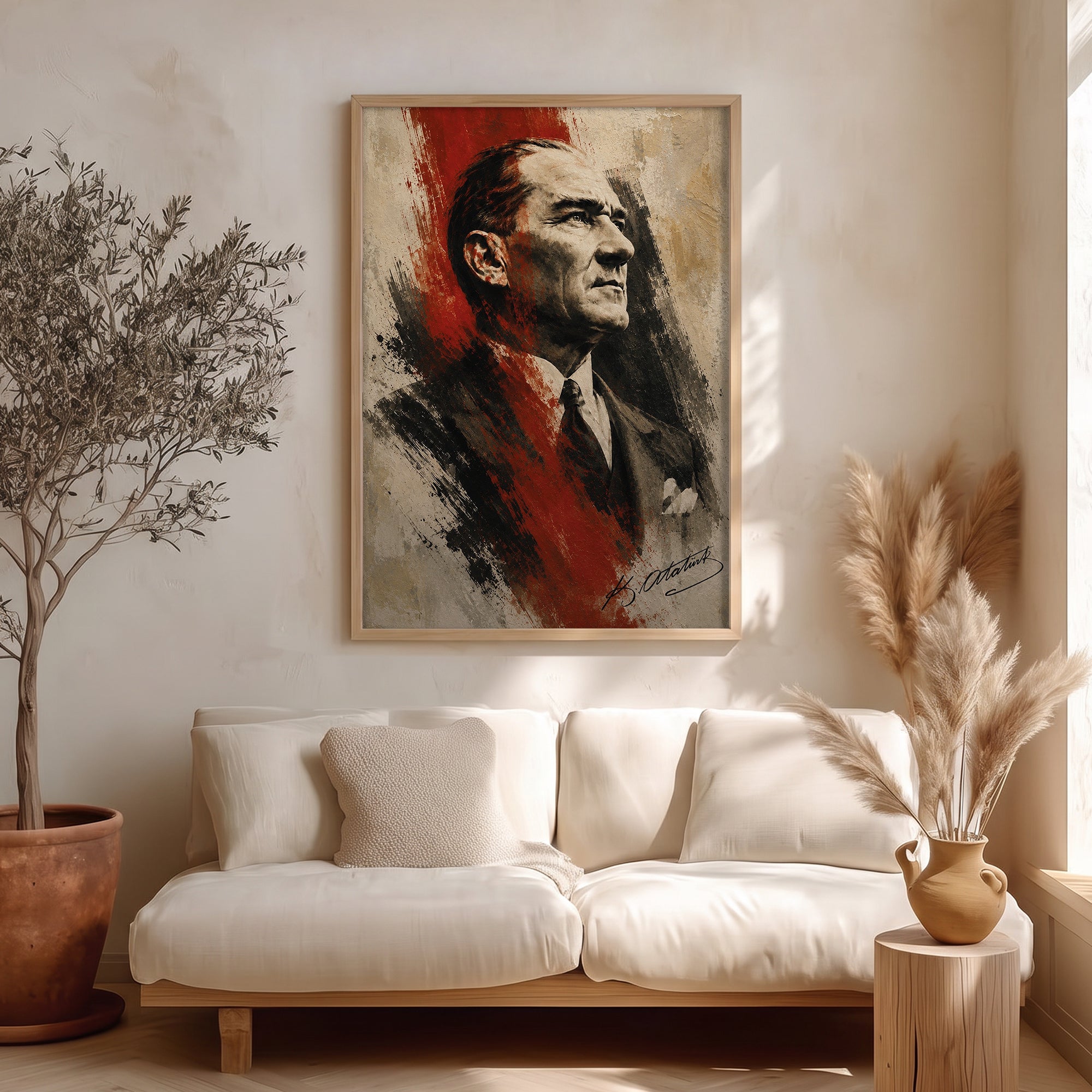 Mustafa Kemal Atatürk İmzalı Portre Poster Baskı