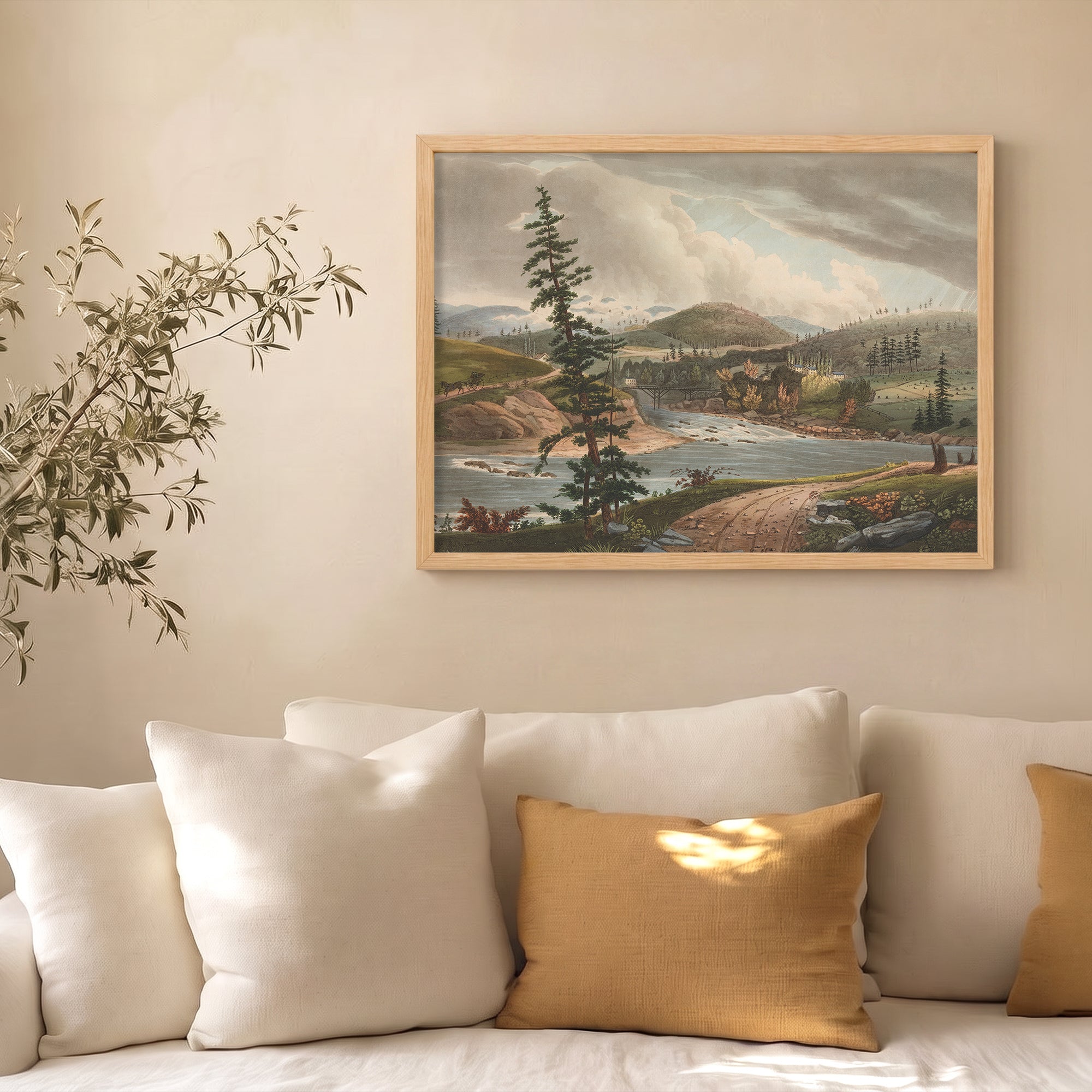 William Guy Wall - Sacandaga ve Hudson Nehirlerinin Birleşimi Poster Baskı