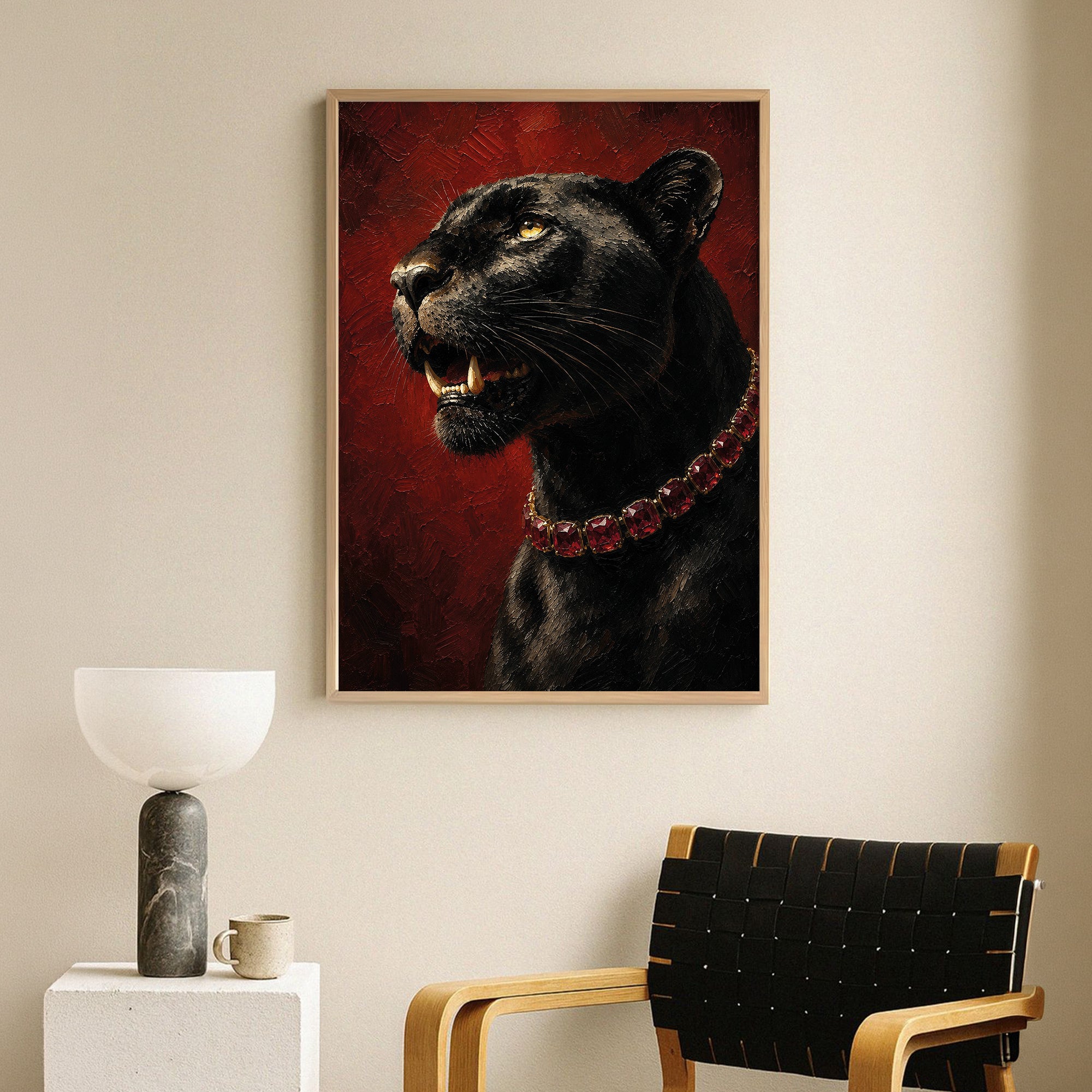 Kırmızı Mücevherli Panter Poster Baskı