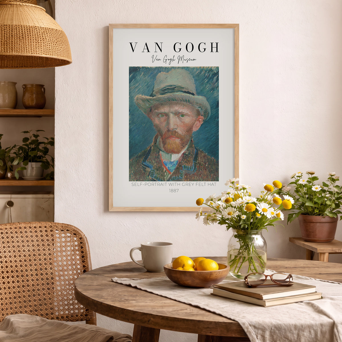 Vincent Van Gogh – "Gri Keçe Şapkalı Otoportre" Müze Poster Baskı