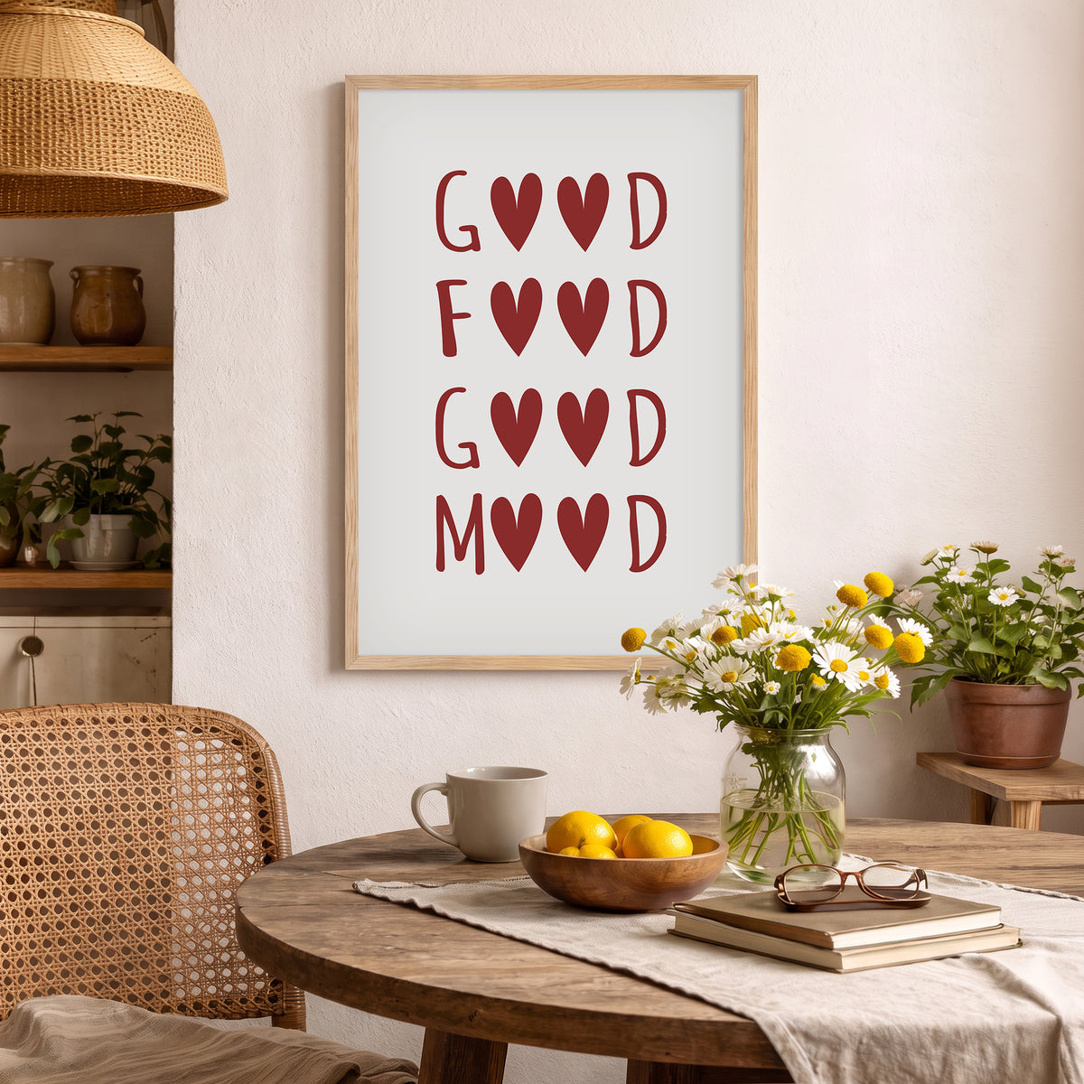 Good Food Good Mood Poster Baskı