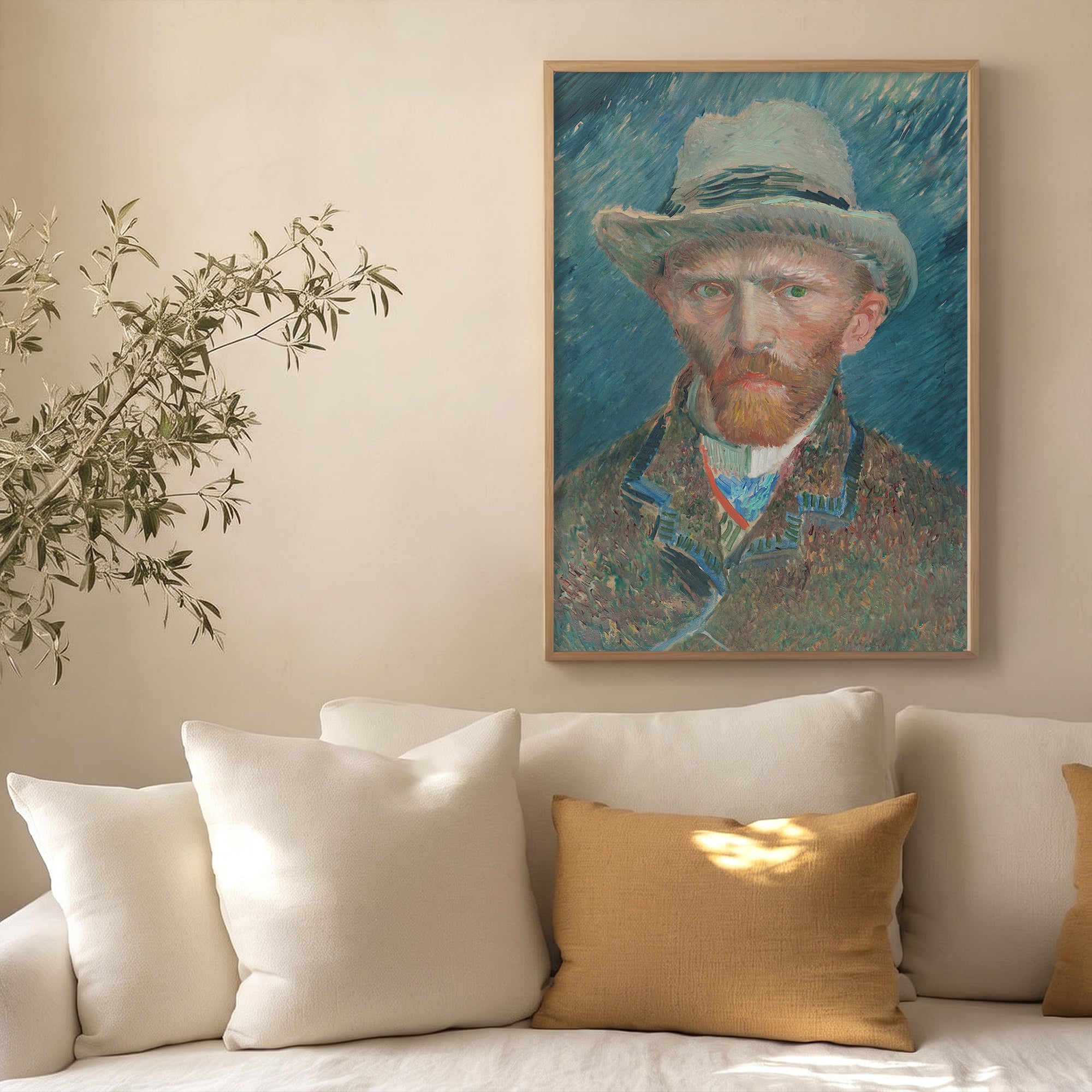 Van Gogh – Gri Fötr Şapkalı Otoportre Poster Baskı