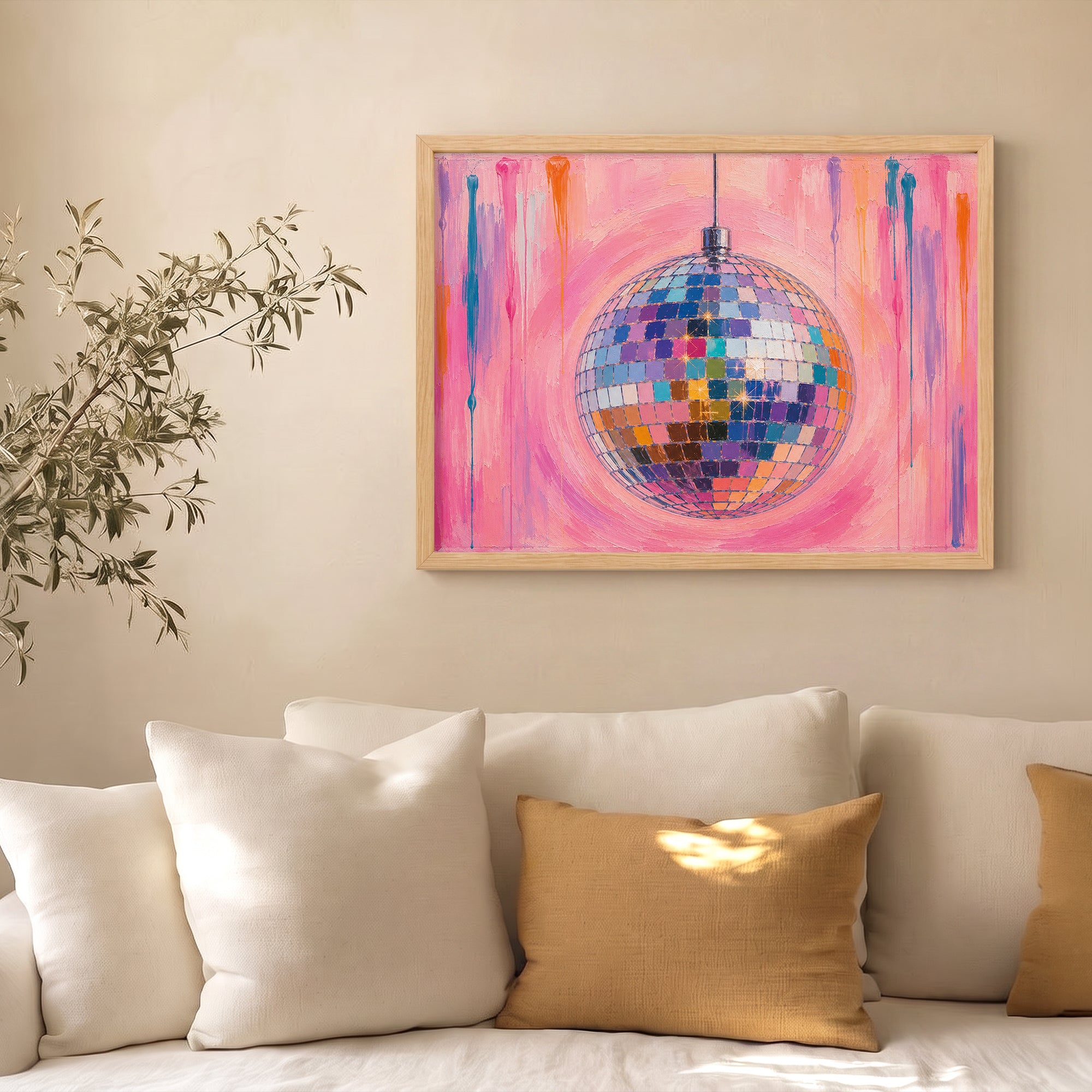 Pembe Disko Topu Poster Baskı