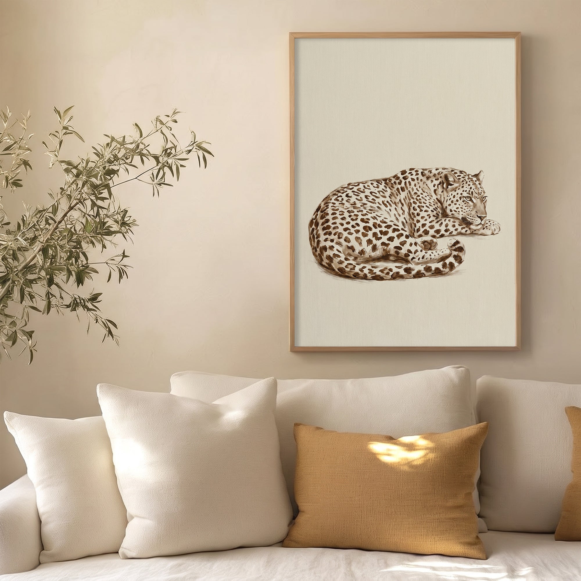 Dinlenen Leopar Poster Baskı