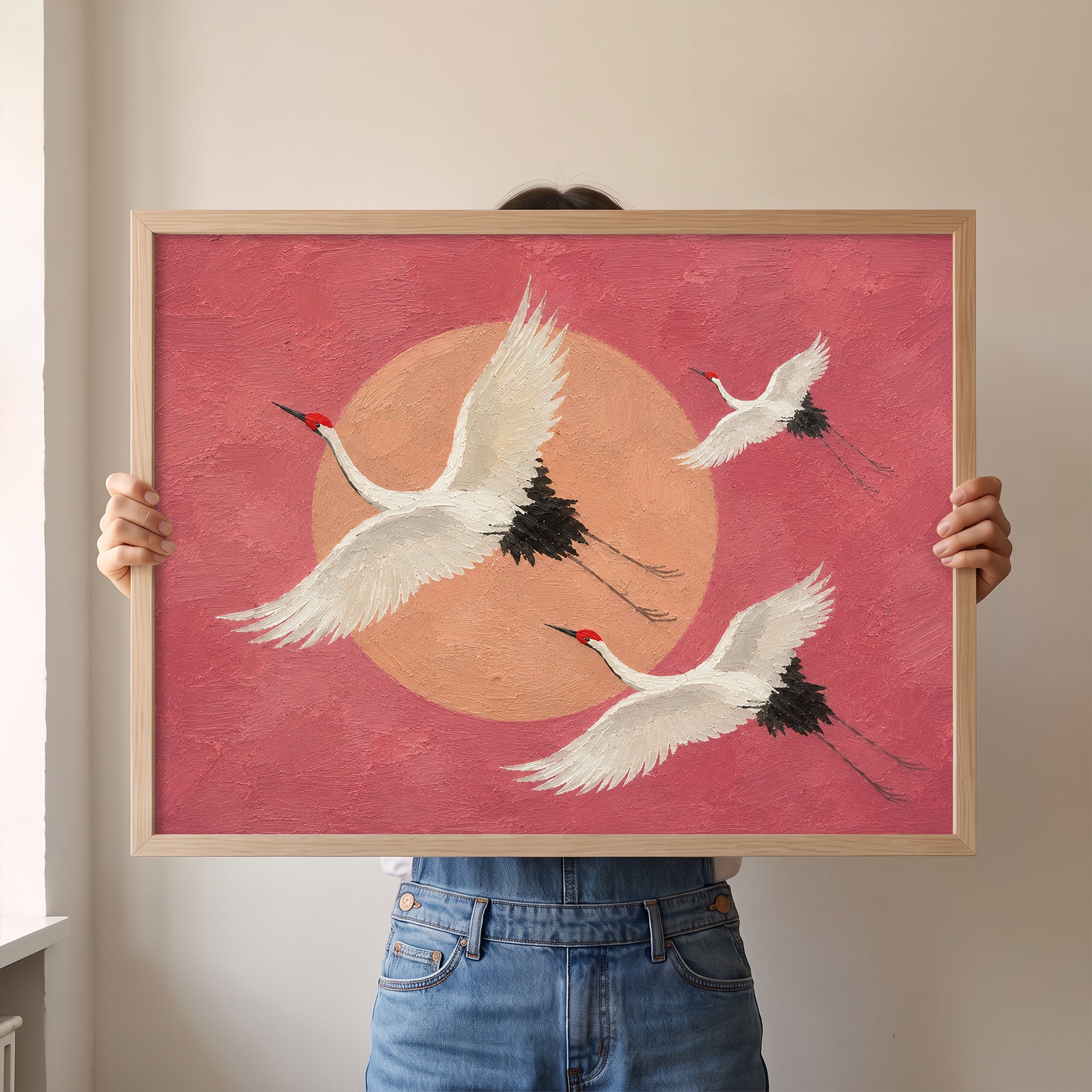 Güneşe Uçan Turnalar Poster Baskı