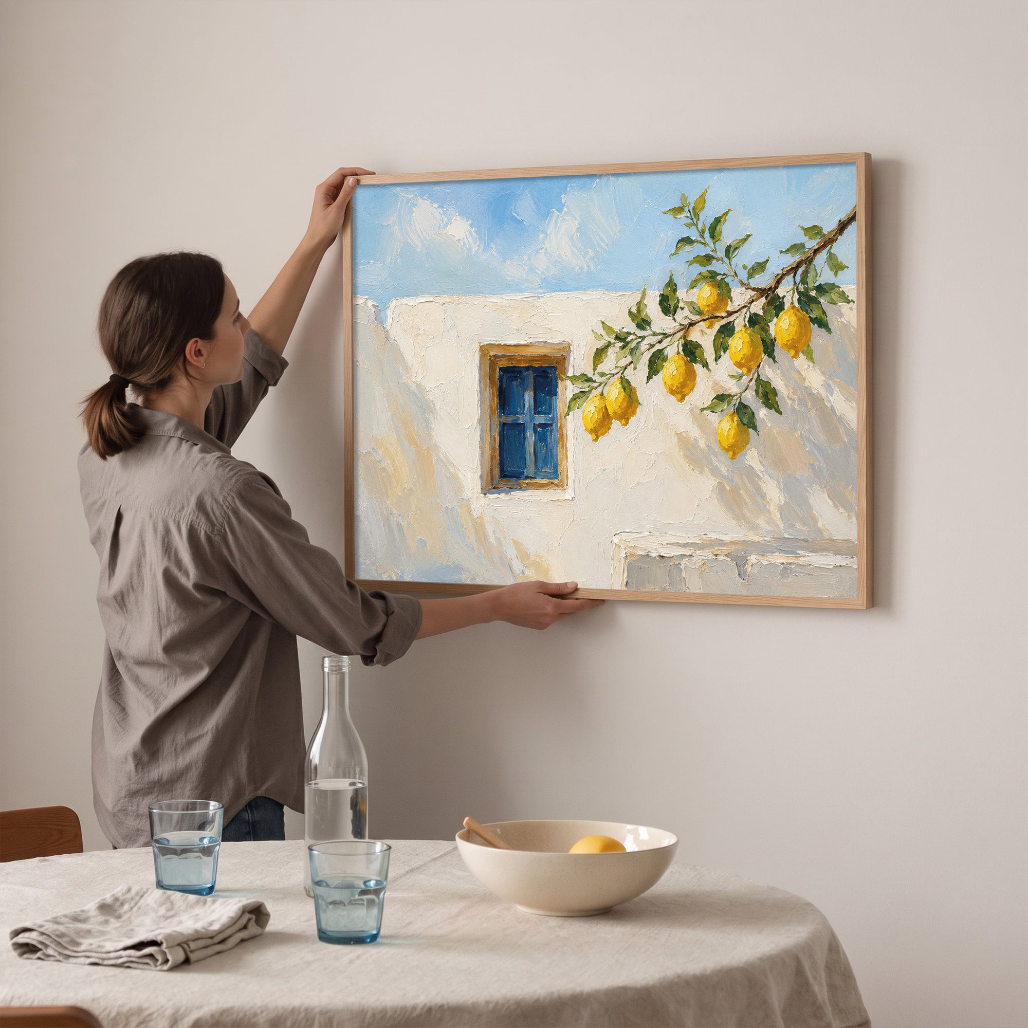 Mavi Pencere ve Limonlar Poster Baskı
