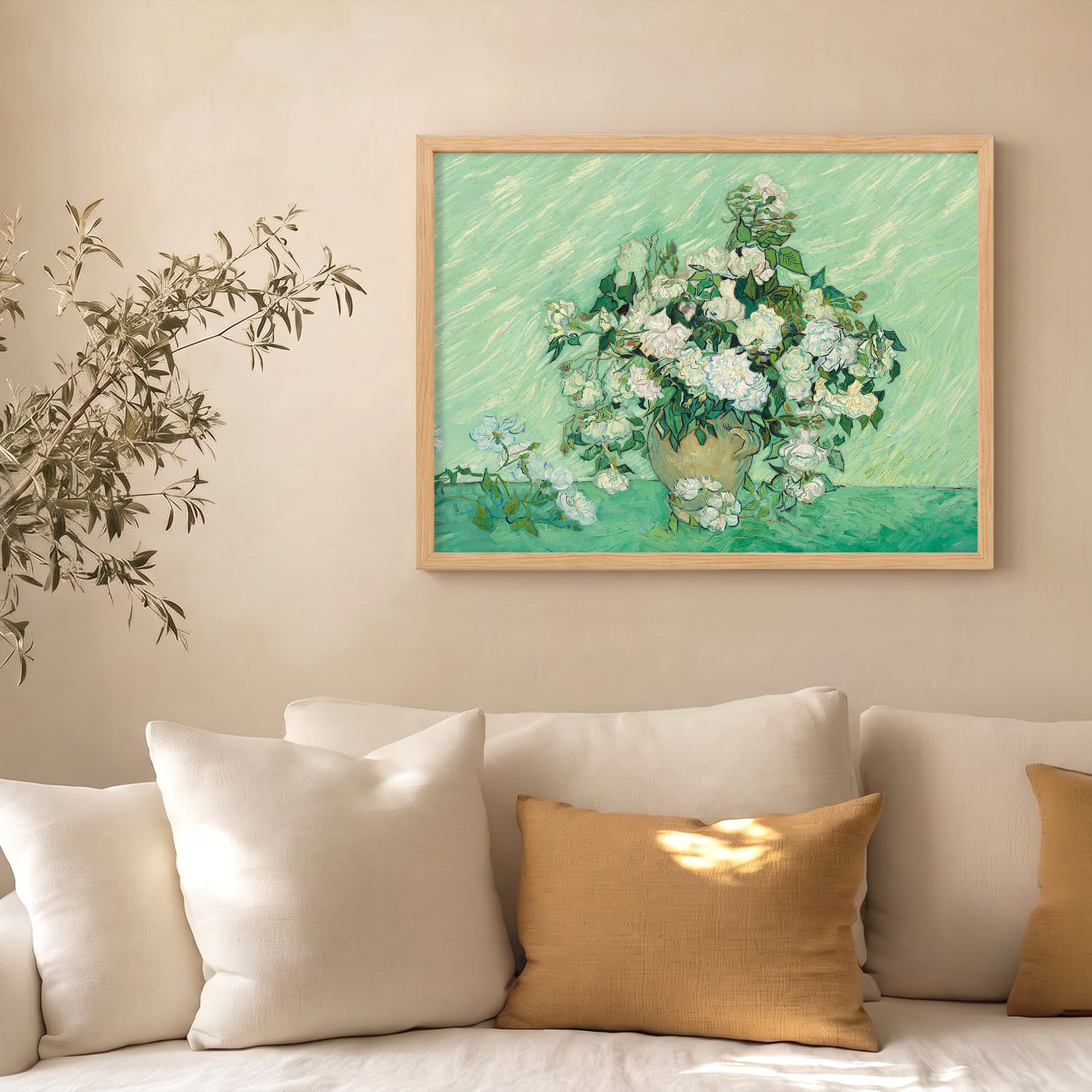 Van Gogh - Vazoda Beyaz Çiçekler Poster Baskı