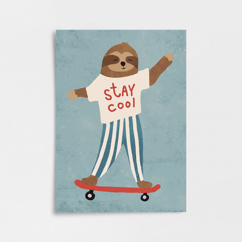 Stay Cool Tembel Hayvan Poster Baskı