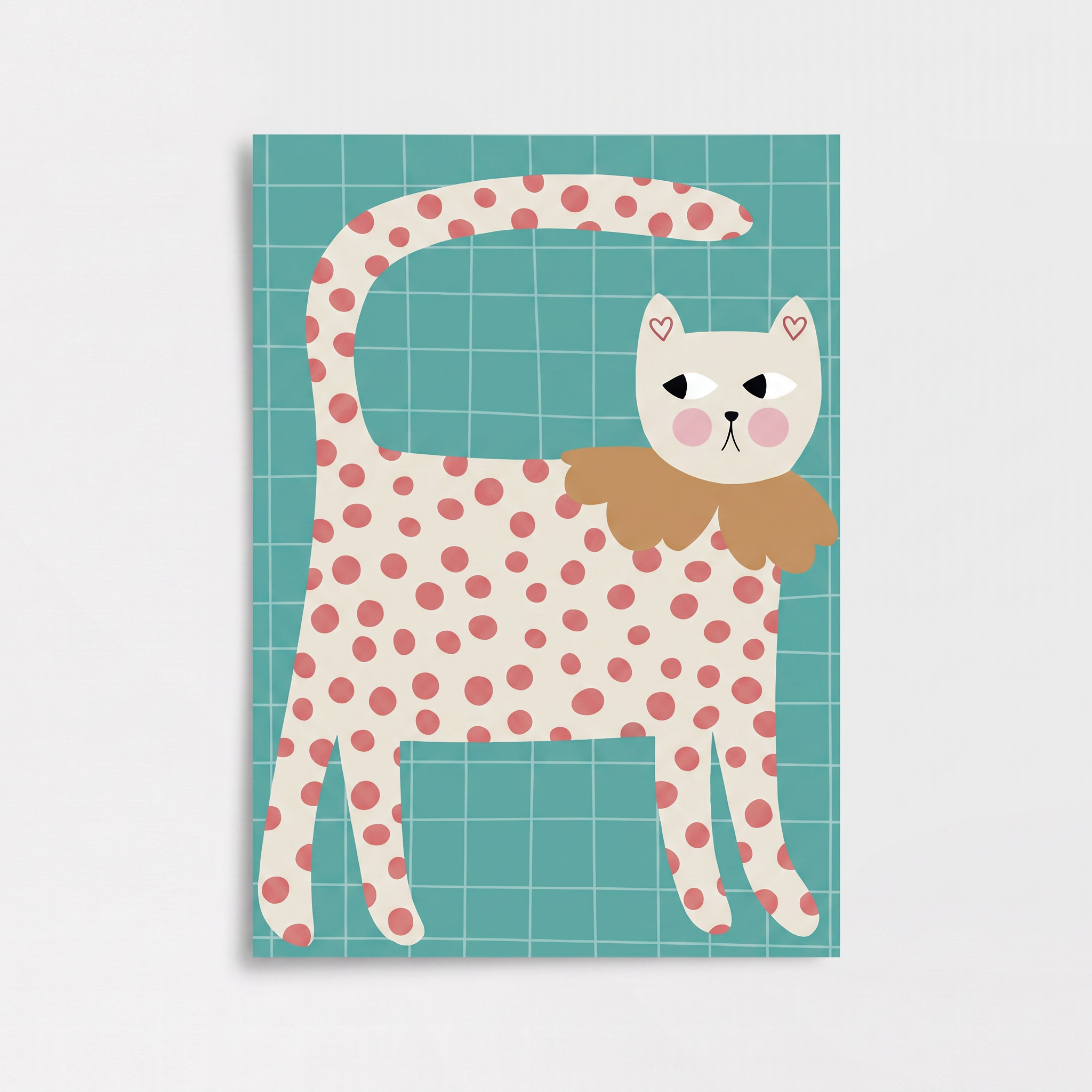 Puantiyeli Kedi Poster Baskı